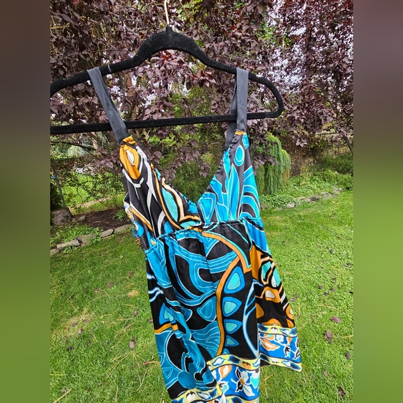 Hale Bob SMALL Blue Floral Silk Tank - Picture 5 of 7